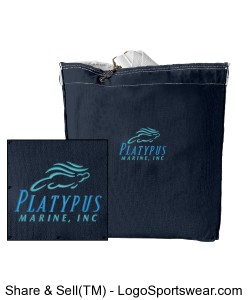 Platypus Marine Embroidered Cotton Canvas Tote Bag Design Zoom